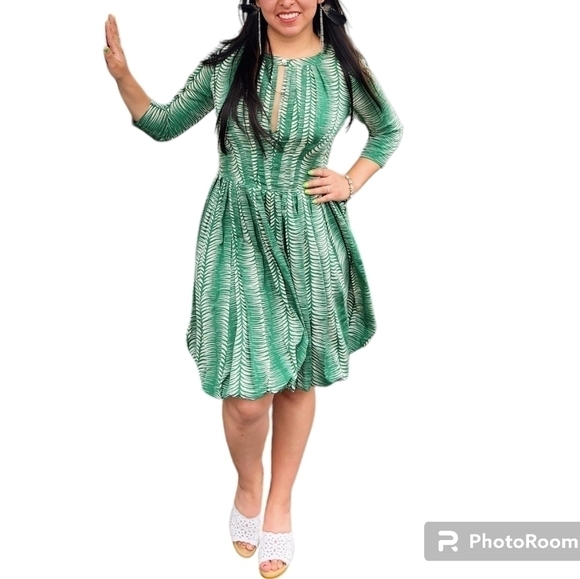 TRACY REESE Dress Green Fit & Flare Anthropologi size 4 - Picture 1 of 6